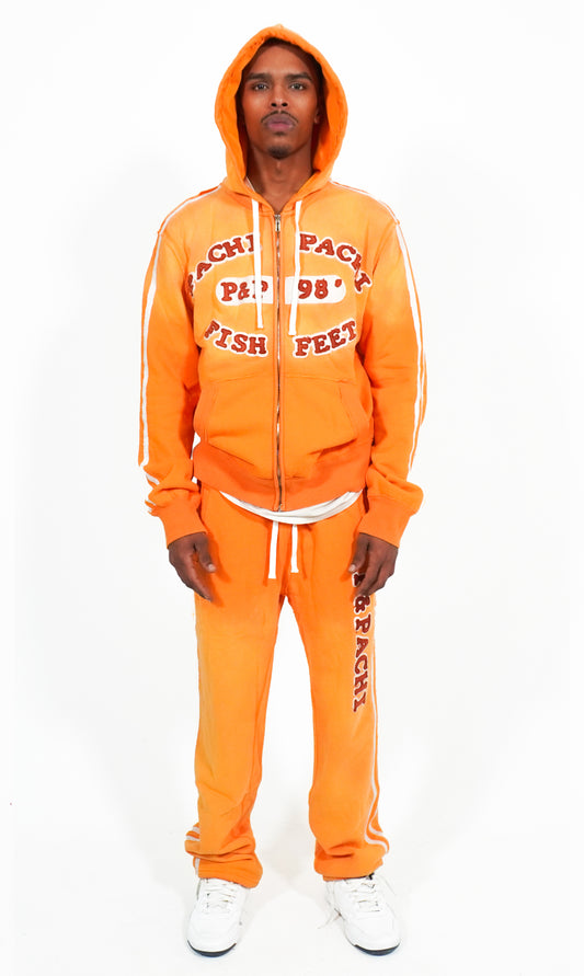 "WHACKY" Orange Zip-Up Hoodie