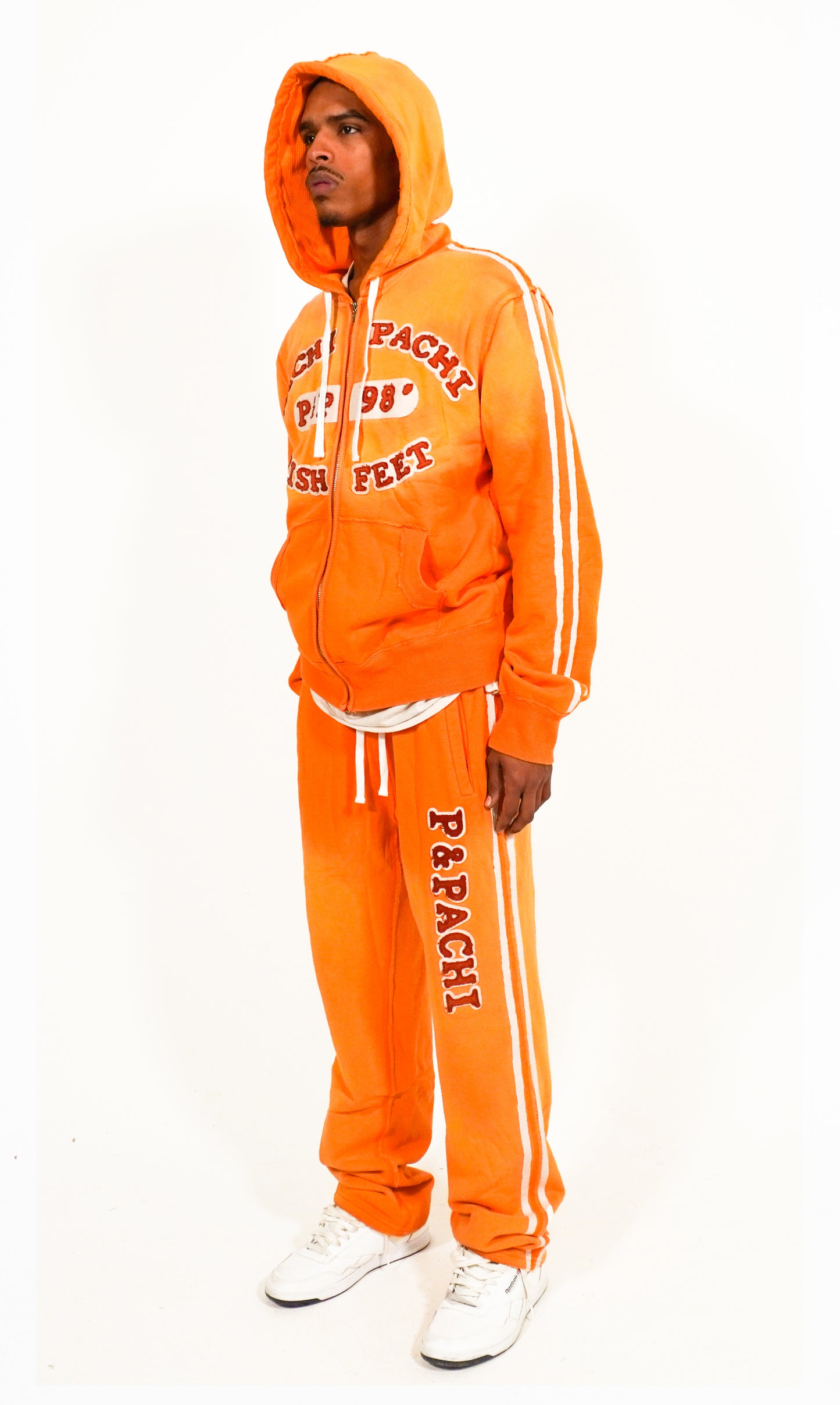 "WHACKY" Orange Zip-Up Hoodie